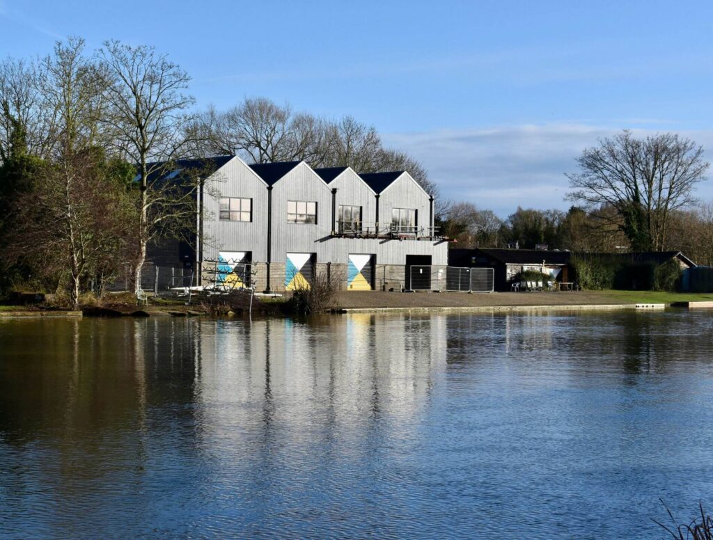 boat houses along the river Thames