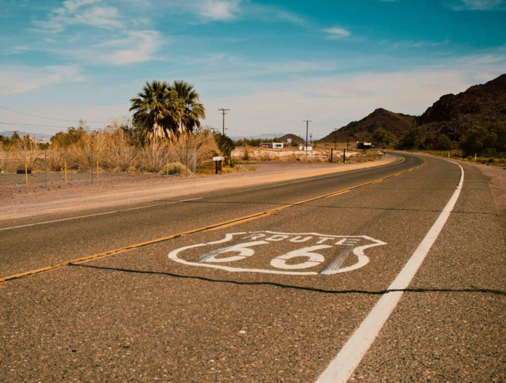 Road with Route 66 painted on it