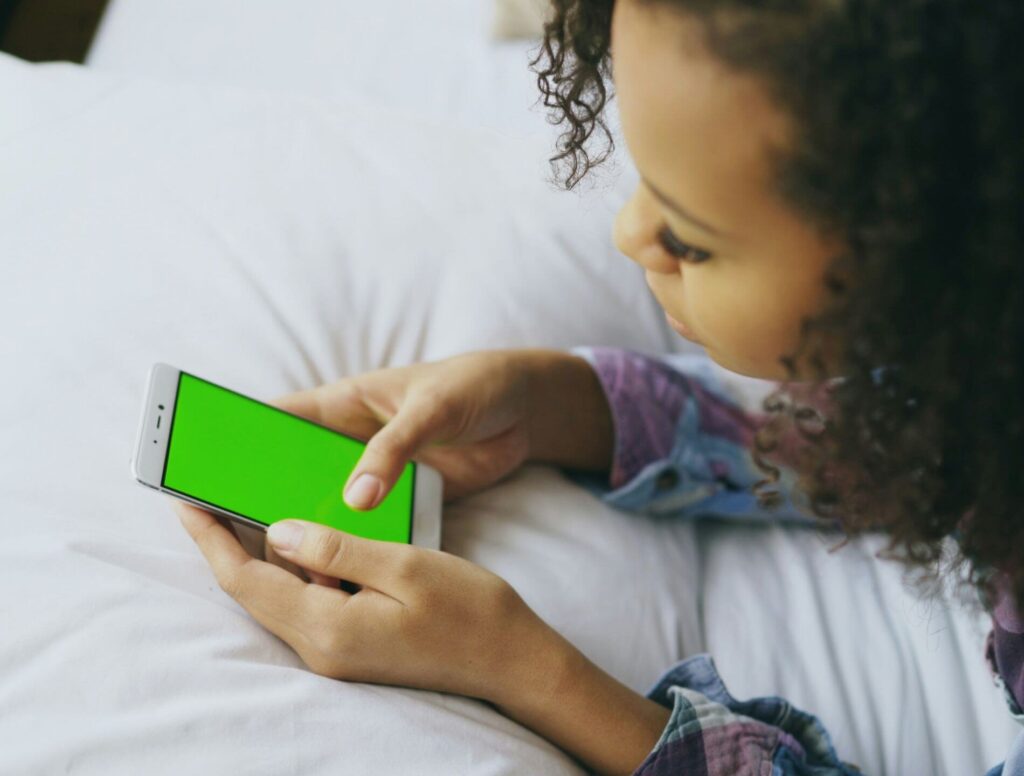 Woman looking at her phone