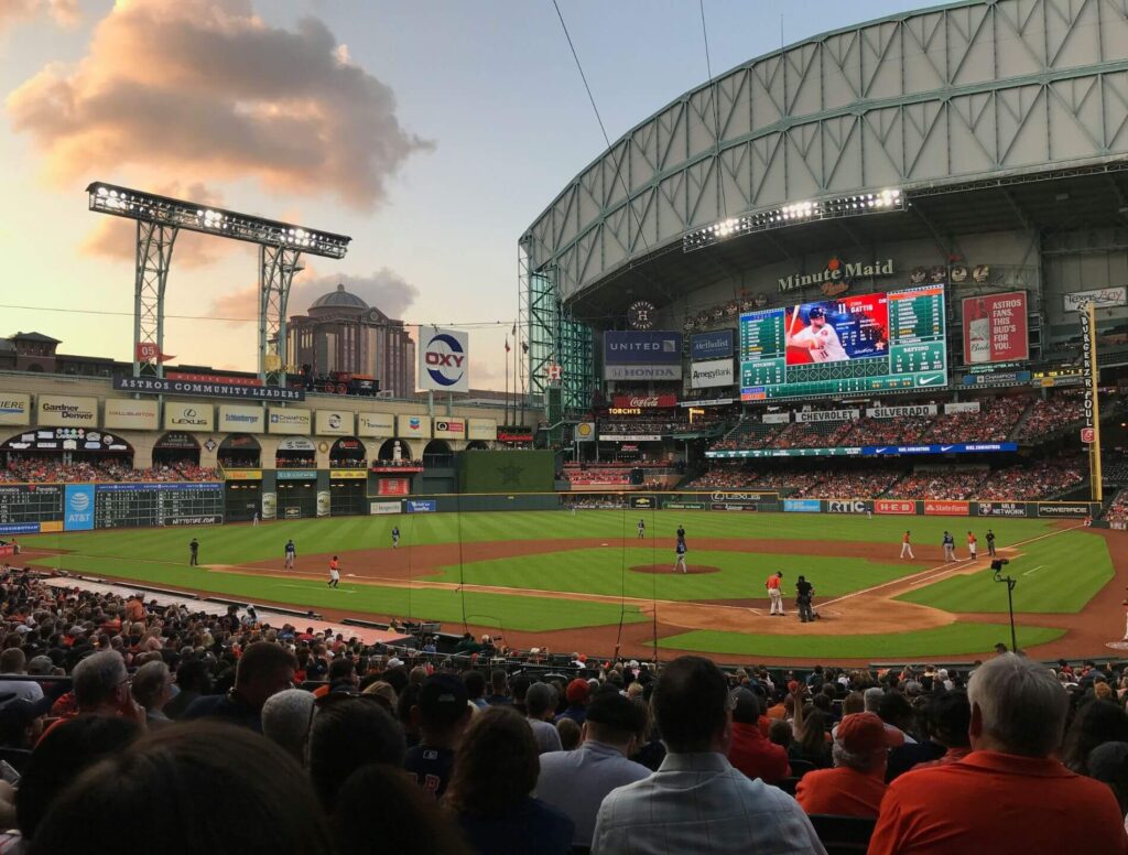 view of baseball game at Minute Maid Park
