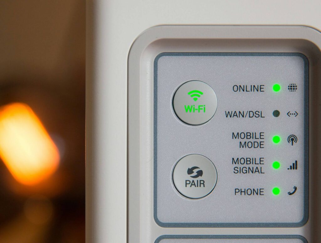 Close up of wireless router