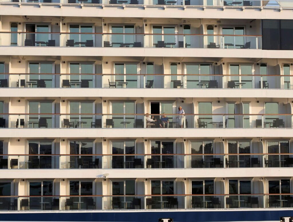 view of cruise ship balconies