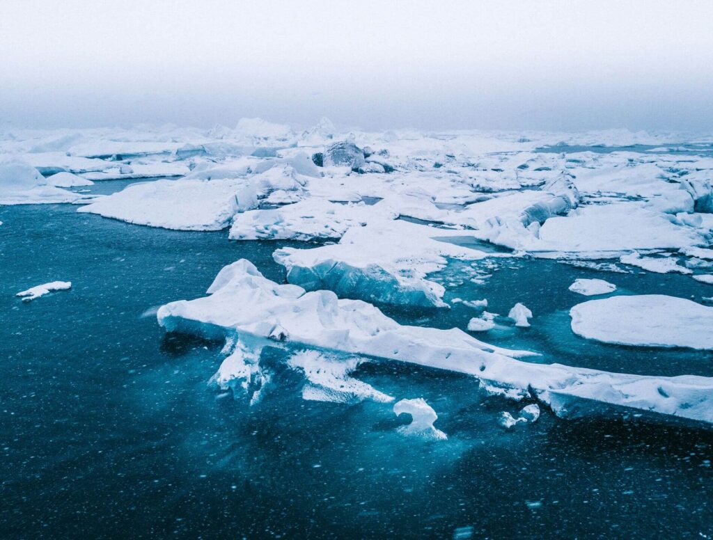 Glaciers seen from the air