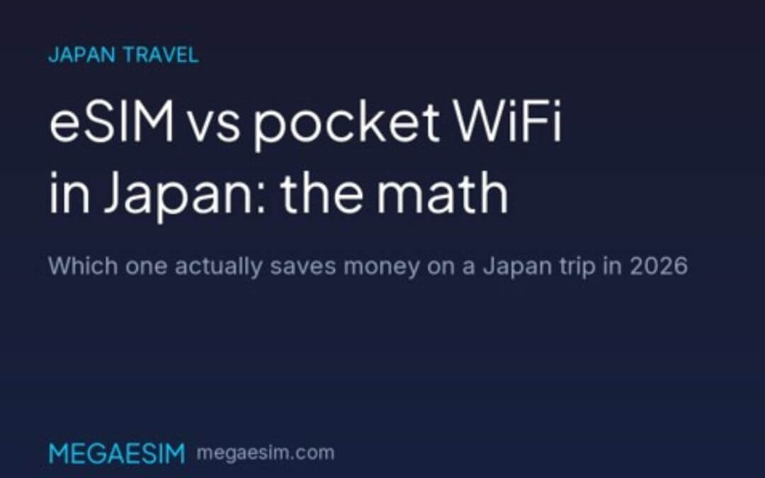 Pocket WiFi rental or an eSIM for Japan? We ran the real 2026 numbers for a two week trip and one option wins by a wide margin for most travelers.