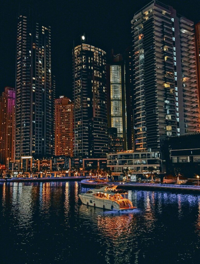 Dubai waterfront at night