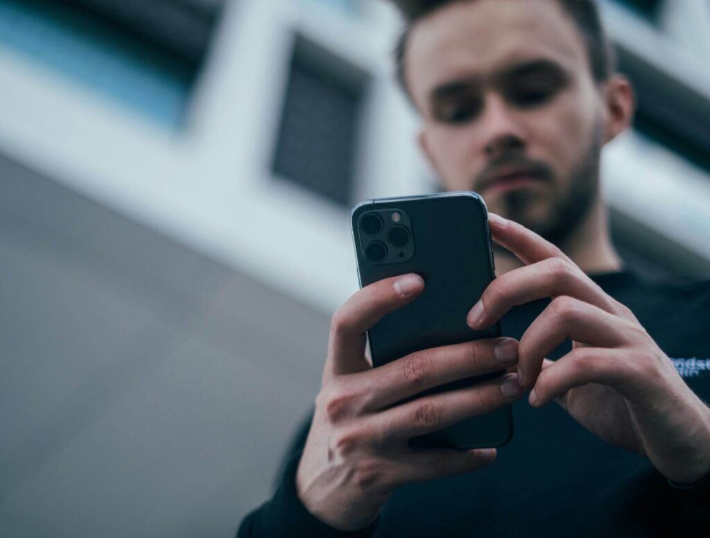 Man making a call on his cell phone